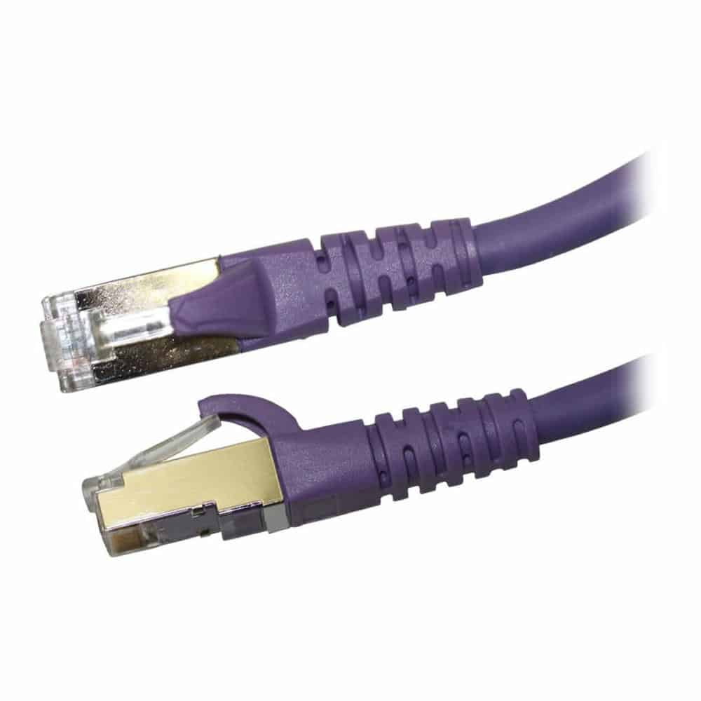 (image for) Videk Cat6a 0.5M Booted LSZH RJ45 Purple Ethernet Cable